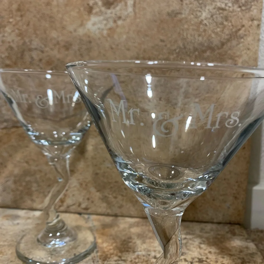 Mr. & Mrs. toasting glasses